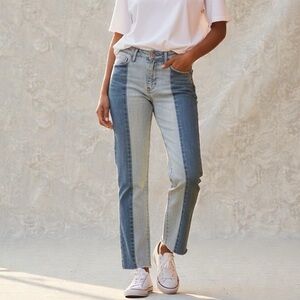 PacSun Mom Jeans Two Tone Straight